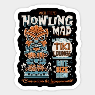 Wolf Man Creepy Cute Tiki Lounge - Hawaii Vacation Surf Monster Sticker